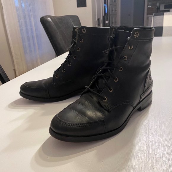 Vintage Timberland Somers Falls Black Leather Ankle Boots Women's Size‎ 6.5 - Picture 1 of 12